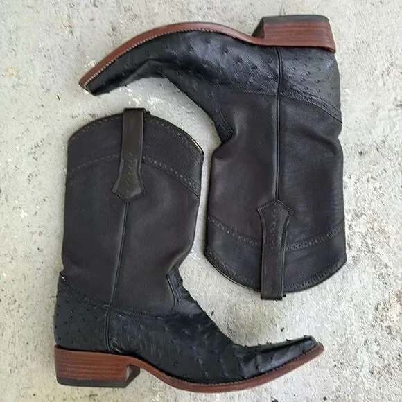Cuadra ostrich and leather boots